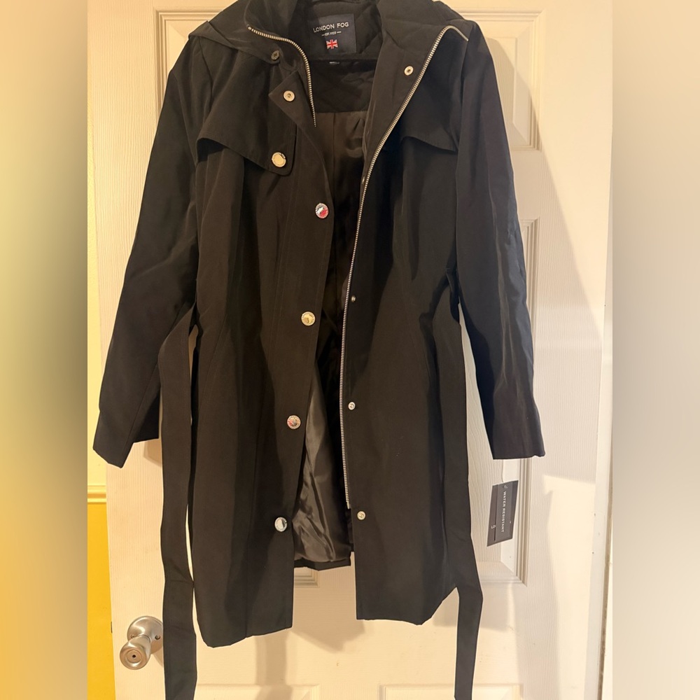 NWT Women's London Fog Zip Front Raincoat